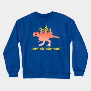 T. Rex Fire Dinosaur Design Crewneck Sweatshirt